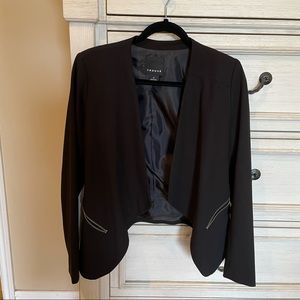 Trouve Blazer Black Lined Zipper Pockets
